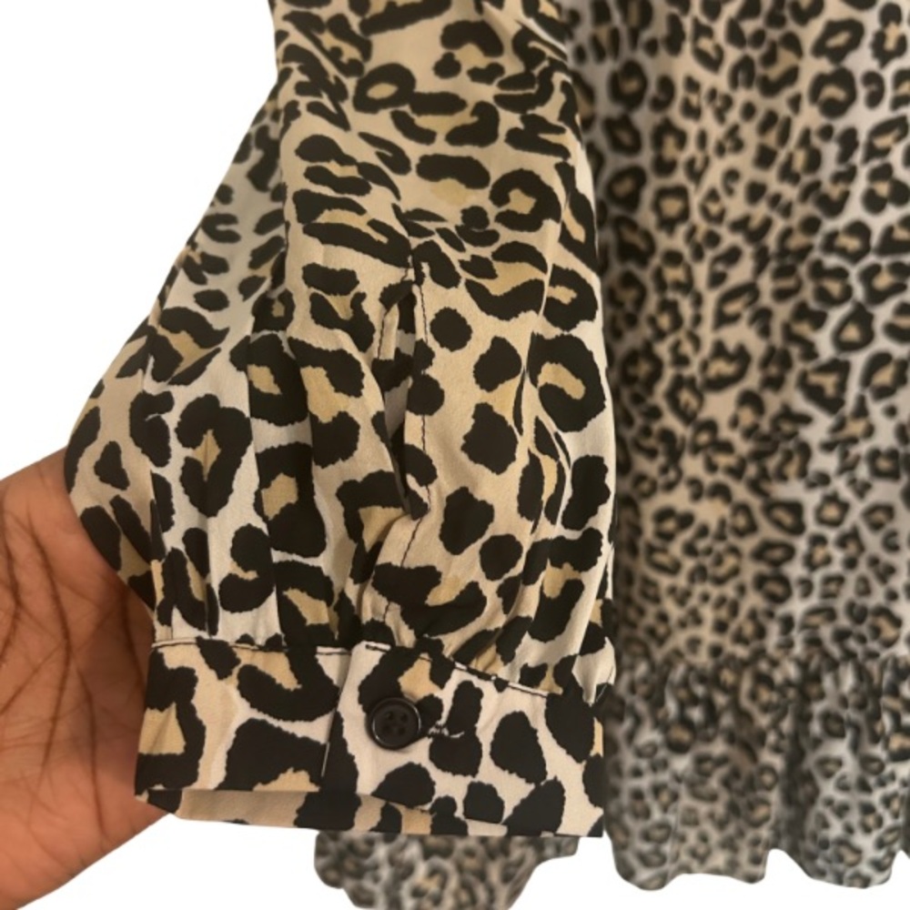 Boohoo Leopard Print Ruffle Dress - Picture 3 of 5